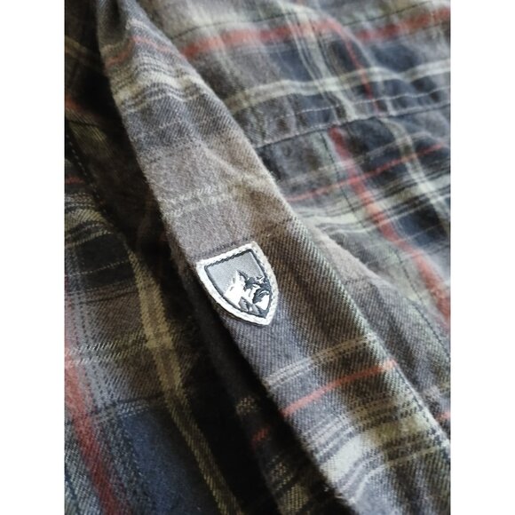 Kuhl Fugitive Shirt Men's 2XL Flannel Gray Red Plaid Button Up Long Sleeve 7202 - Picture 13 of 13